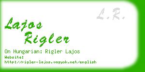 lajos rigler business card